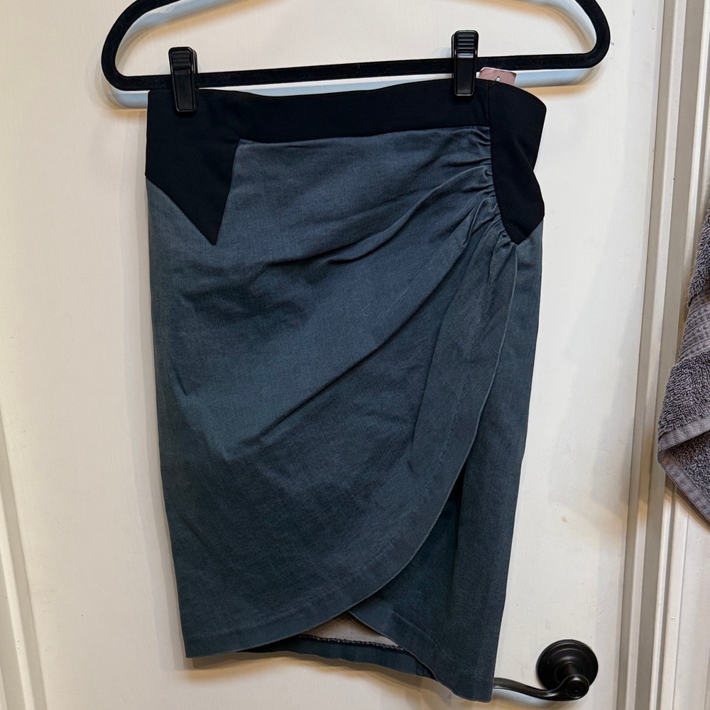 Helmut Lang Asymmetrical Black and Gray Skirt